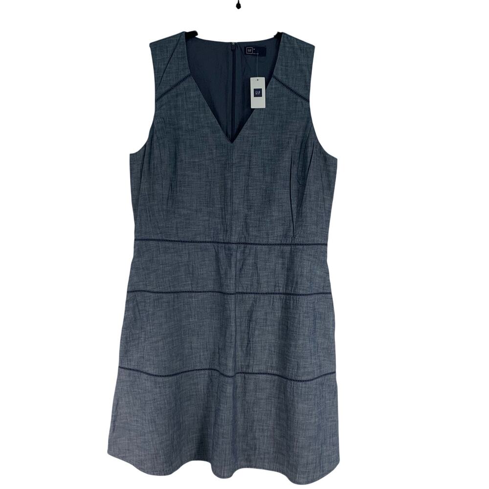 Gap Women's Chambray V-Neck Sleeveless Dress Size 14